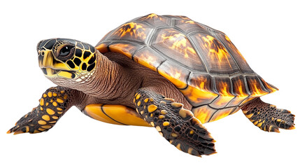 Obraz premium [Transparent Background PNG]Close Up of a Beautiful Painted Turtle