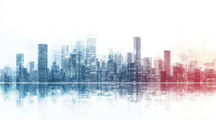 Fototapeta premium City Skyline Architecture View Illustration