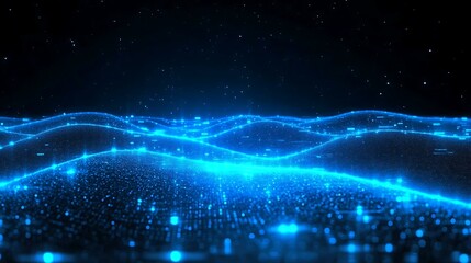 Obraz premium Abstract Digital Wave Particles