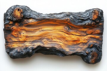 rustic piece of wood shaped as an empty sign set against a plain white background ideal for text or branding showcasing natural textures and warmth