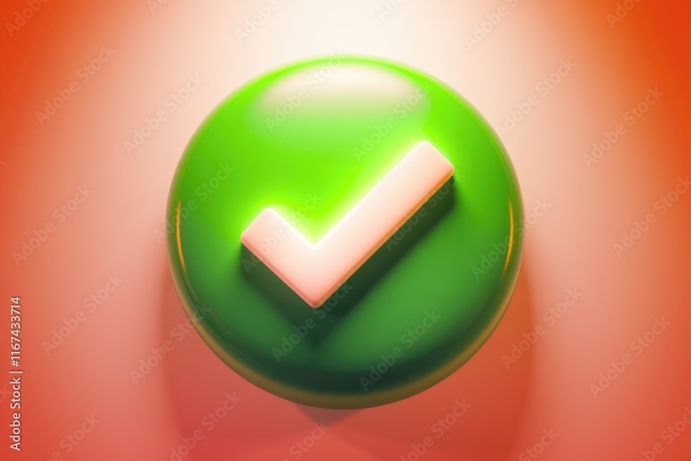 Poster a green circle with a white checkmark, symbolizing completion or approval.