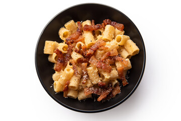 Pasta alla carbonara, ricetta classica della cucina romana, cibo italiano 