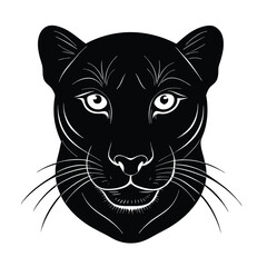 Tiger black head vector with white background