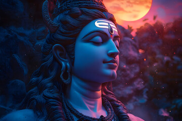Hindu God Shiva in the cosmic world