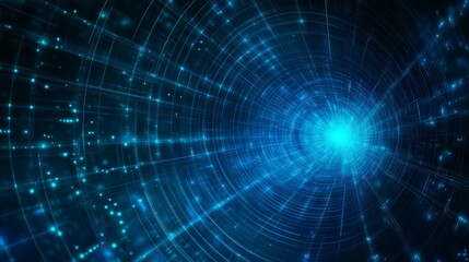 Obraz premium Abstract Digital Tunnel Futuristic Background Design