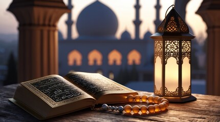 Fototapeta premium a serene and intimate ramadan setting feat