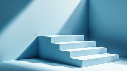 Obraz premium Light Blue Staircase Display Mockup