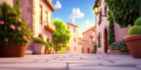 Fototapeta premium 2D animation cartoon university