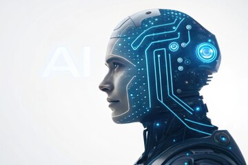 AI Concept Design with Futuristic Robo-Profile