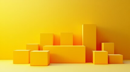 Geometric Yellow Product Display Background