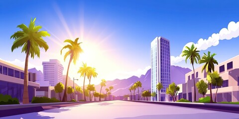 2d animation cartoon hollywood movie set concept