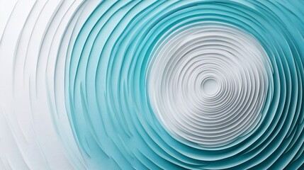 Abstract swirling pattern of teal and white concentric circles.
