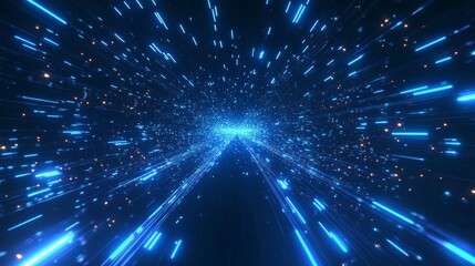 Naklejka premium Abstract Futuristic Light Tunnel