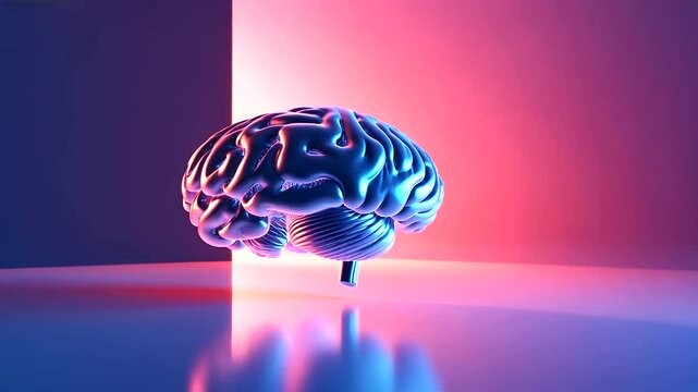 A low-poly colorful brain model with transparent overlapping shapes, emphasizing the multidimensional aspects of dyspraxia