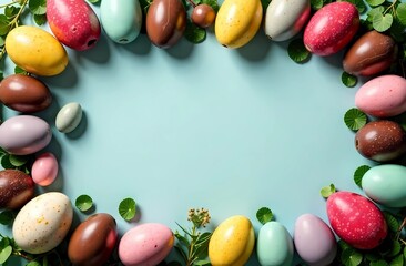 Easter egg frame with copy space in the center