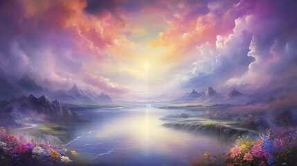 Serene Mountain Valley at Sunrise