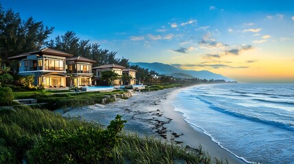 Coastal Beach Villas at Sunset