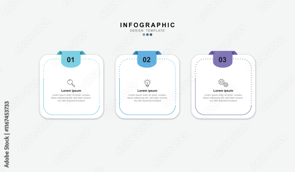Poster infographic 3 options design elements for your business data. vector illustration.