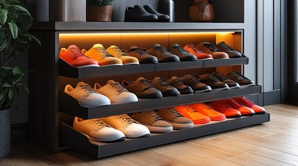 Simple Stackable Shoe Rack for Easy Storage.