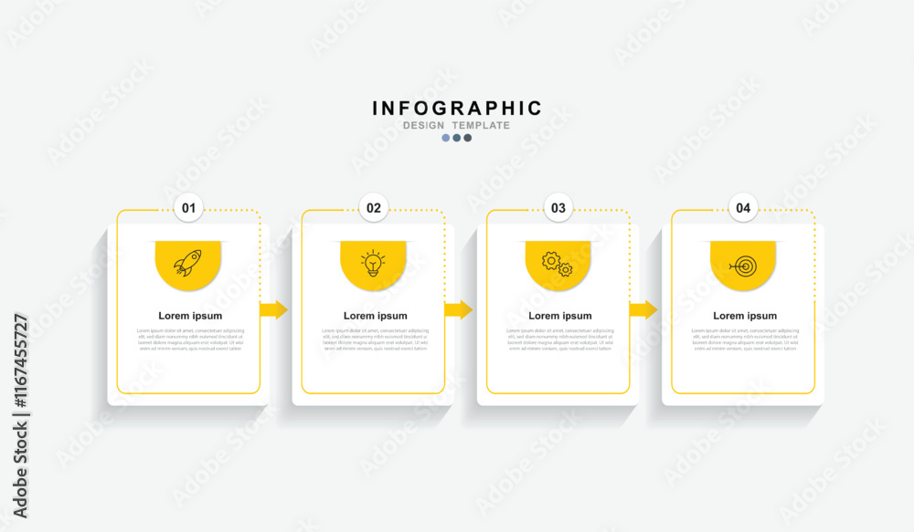 Aufkleber Infographic 4 options design elements for your business data. Vector Illustration.