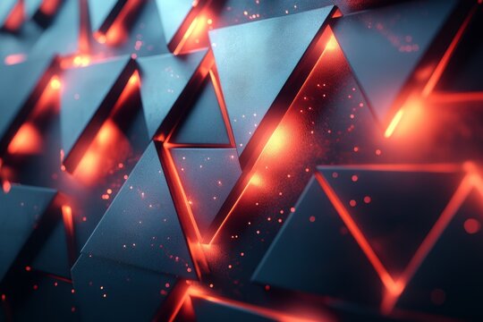 Geometric loading scale indicator with triangular sections illuminating in a sleek, modern style against a dark background