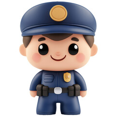 Fototapeta premium [Transparent Background PNG]Cute Cartoon Police Officer Illustration