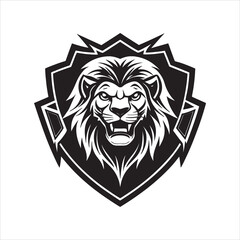 Obraz premium Black and White Lion Silhouette for Minimalist Logo Design
