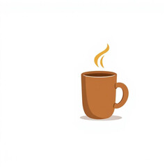 brown coffee cup mug icon hot and steaming steamy steam
