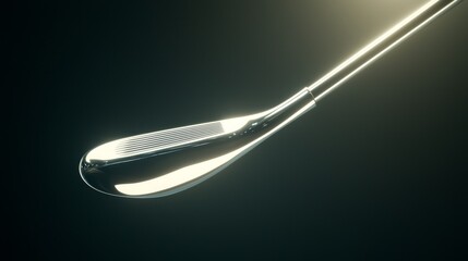 Elegant Golf Swing: Close-up of Sunlit Golf Club in Mid-Air Showing Precision and Grace