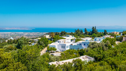Panoramic view od Zia village in Kos island, Greece