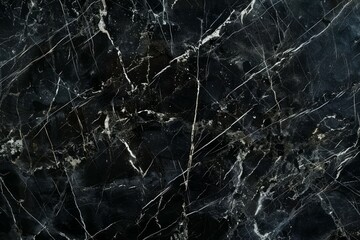 Photo of Deep black marble pattern with white veins. Background texture for backdrops or mapping