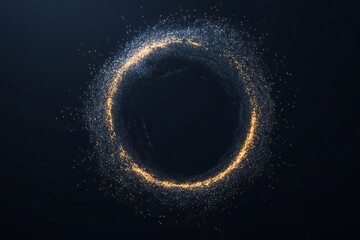 Creative digital tech circle on dark backdrop. Big data and technology concept. 3D Rendering