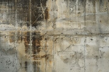 Fototapeta premium Photo of Old grey concrete bunker wall. Background texture for backdrops or mapping