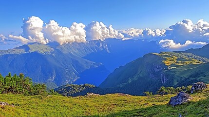 Majestic Mountain Scenery Under a Vast Sky