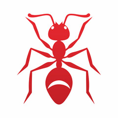 Minimalist Red Ant Logo Design.