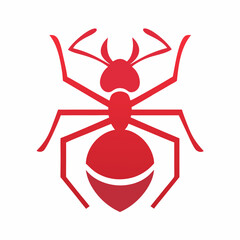 Minimalist Red Ant Logo Design.