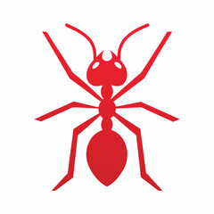 Minimalist Red Ant Logo Design.