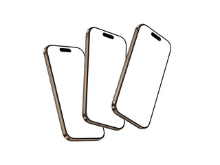 Stylish Smartphone Mockup template - Desert Titanium, Perfect for App Presentation, Transparent Background and Blank Screen