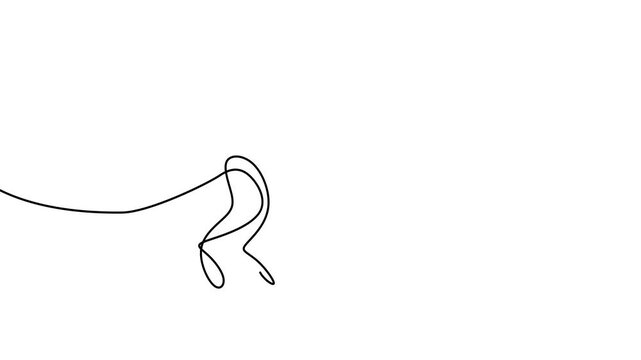 A Monkey walking alone continuous line drawing animation