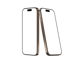 Stylish Smartphone Mockup template - Desert Titanium, Perfect for App Presentation, Transparent Background and Blank Screen