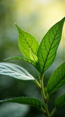 Obraz premium Green leaves close-up