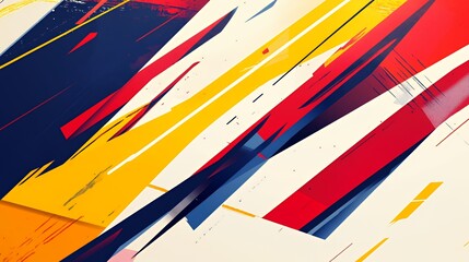 Abstract Bold Color Diagonal Stripes Art Design