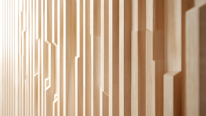 Fototapeta premium ウッド 木材 背景｜ background image of a wooden texture wallpaper with straight vertical patterns. Generative AI