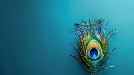 Obraz premium peacock feather isolated on black