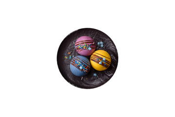 Sweet cocoa bombs with marshmallows and chocolate