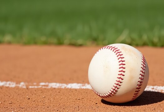 baseball on grass