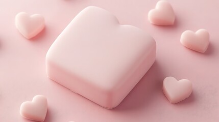 Obraz premium Pink Heart Shaped Candies and a Larger Heart Shaped Box