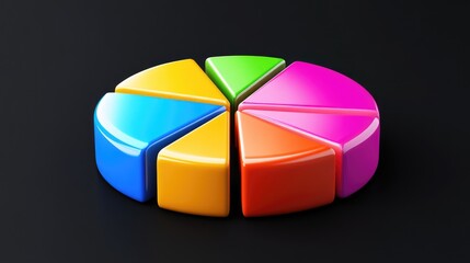 Obraz premium A colorful pie chart with segments representing different data points.