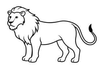 Lion line art vector illustration.funny animal for kids icon .animal  lover icon..eps