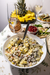Olivier salad, a traditional New Year's dish in Eastern Europe